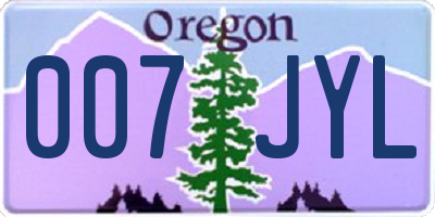 OR license plate 007JYL