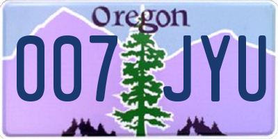 OR license plate 007JYU
