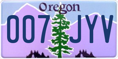 OR license plate 007JYV