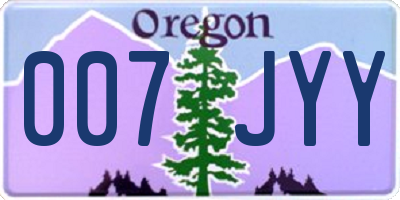 OR license plate 007JYY