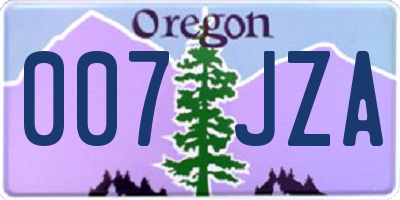 OR license plate 007JZA