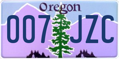 OR license plate 007JZC