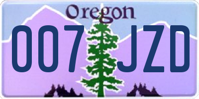 OR license plate 007JZD