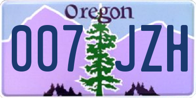 OR license plate 007JZH
