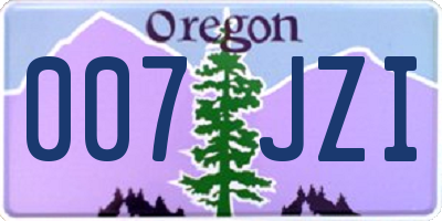 OR license plate 007JZI
