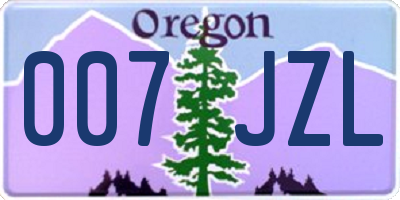 OR license plate 007JZL