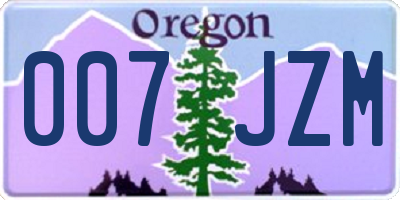 OR license plate 007JZM