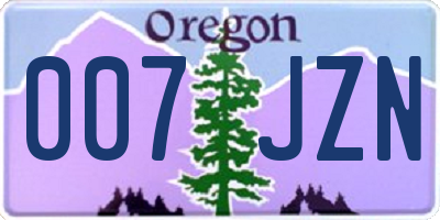 OR license plate 007JZN