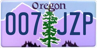 OR license plate 007JZP