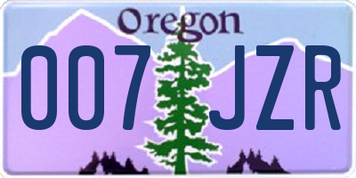 OR license plate 007JZR