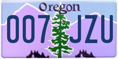 OR license plate 007JZU