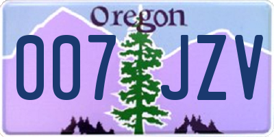 OR license plate 007JZV