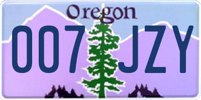 OR license plate 007JZY