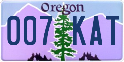 OR license plate 007KAT