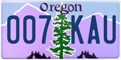 OR license plate 007KAU
