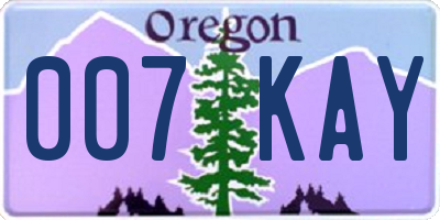 OR license plate 007KAY