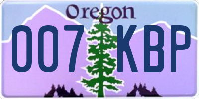 OR license plate 007KBP