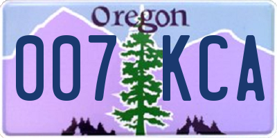 OR license plate 007KCA