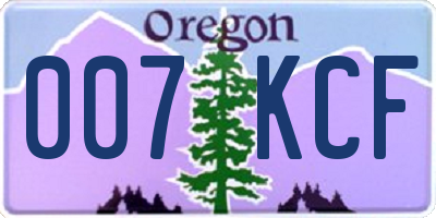 OR license plate 007KCF