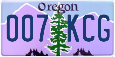 OR license plate 007KCG