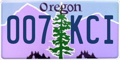 OR license plate 007KCI