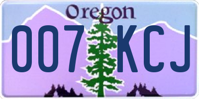 OR license plate 007KCJ