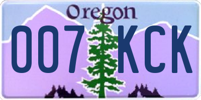 OR license plate 007KCK