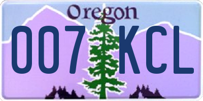 OR license plate 007KCL