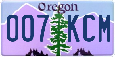 OR license plate 007KCM