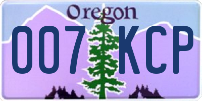 OR license plate 007KCP