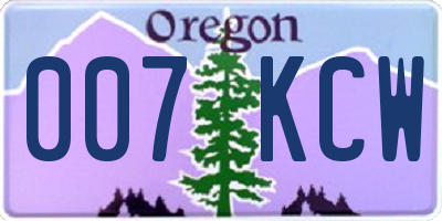 OR license plate 007KCW