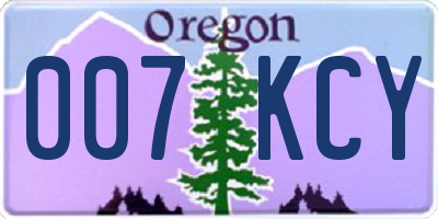 OR license plate 007KCY