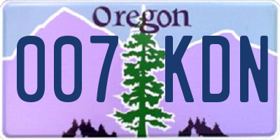 OR license plate 007KDN