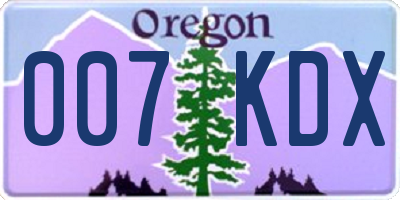 OR license plate 007KDX