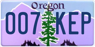 OR license plate 007KEP