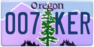 OR license plate 007KER