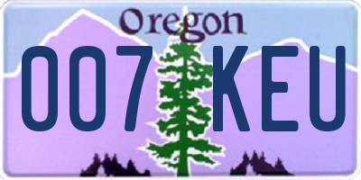 OR license plate 007KEU