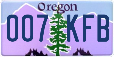 OR license plate 007KFB