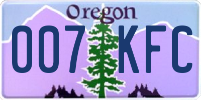 OR license plate 007KFC