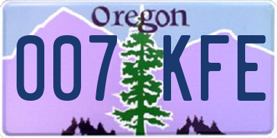 OR license plate 007KFE