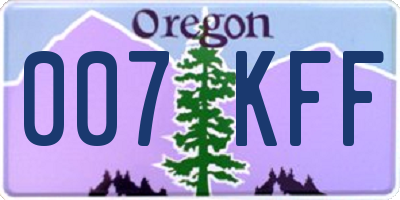 OR license plate 007KFF