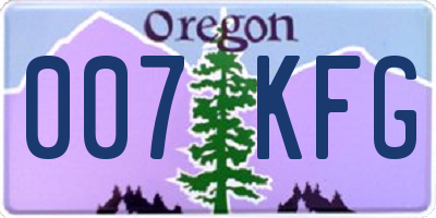 OR license plate 007KFG