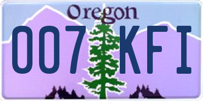 OR license plate 007KFI