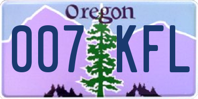 OR license plate 007KFL