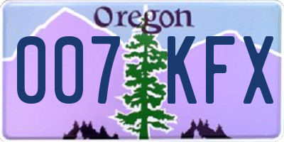OR license plate 007KFX