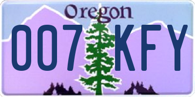 OR license plate 007KFY