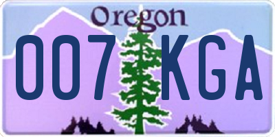 OR license plate 007KGA