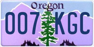 OR license plate 007KGC