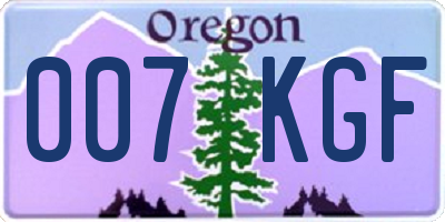 OR license plate 007KGF