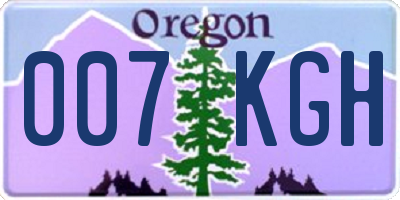 OR license plate 007KGH